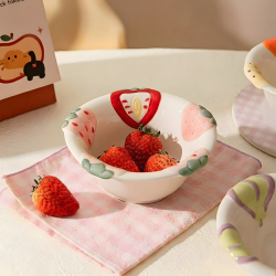 Strawberry Pattern Porcelain Bowl